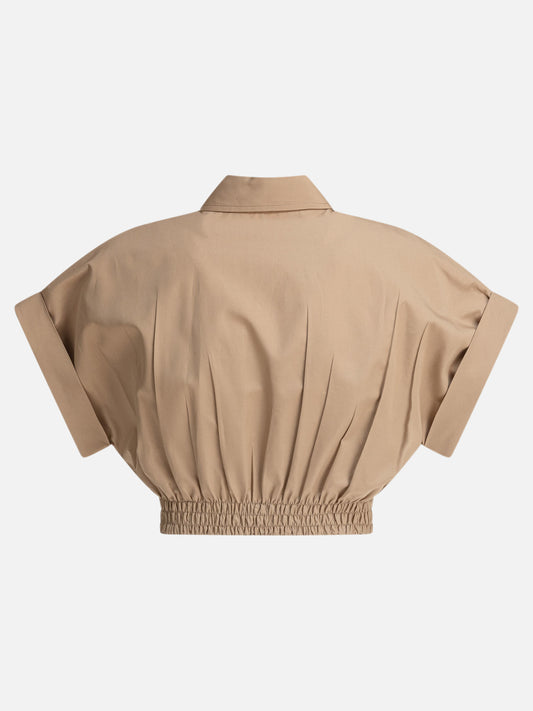 Crop tops Logo  Beige - Miu Miu Women | PDP | VIETTI Online Store | 2
