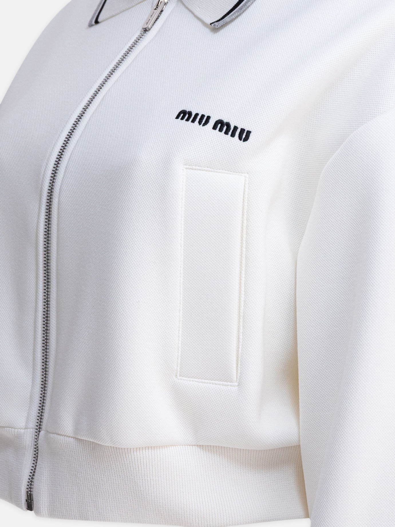 Quilted & Utility Jackets Logo  White - Miu Miu Women | PDP | VIETTI Online Store | thumbnail_4