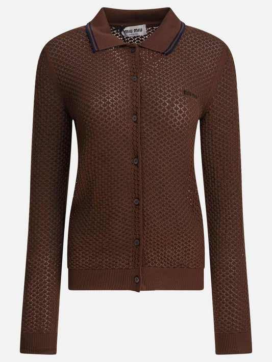 Miu Miu Cotton cardigan 13584549_38 Brown 1