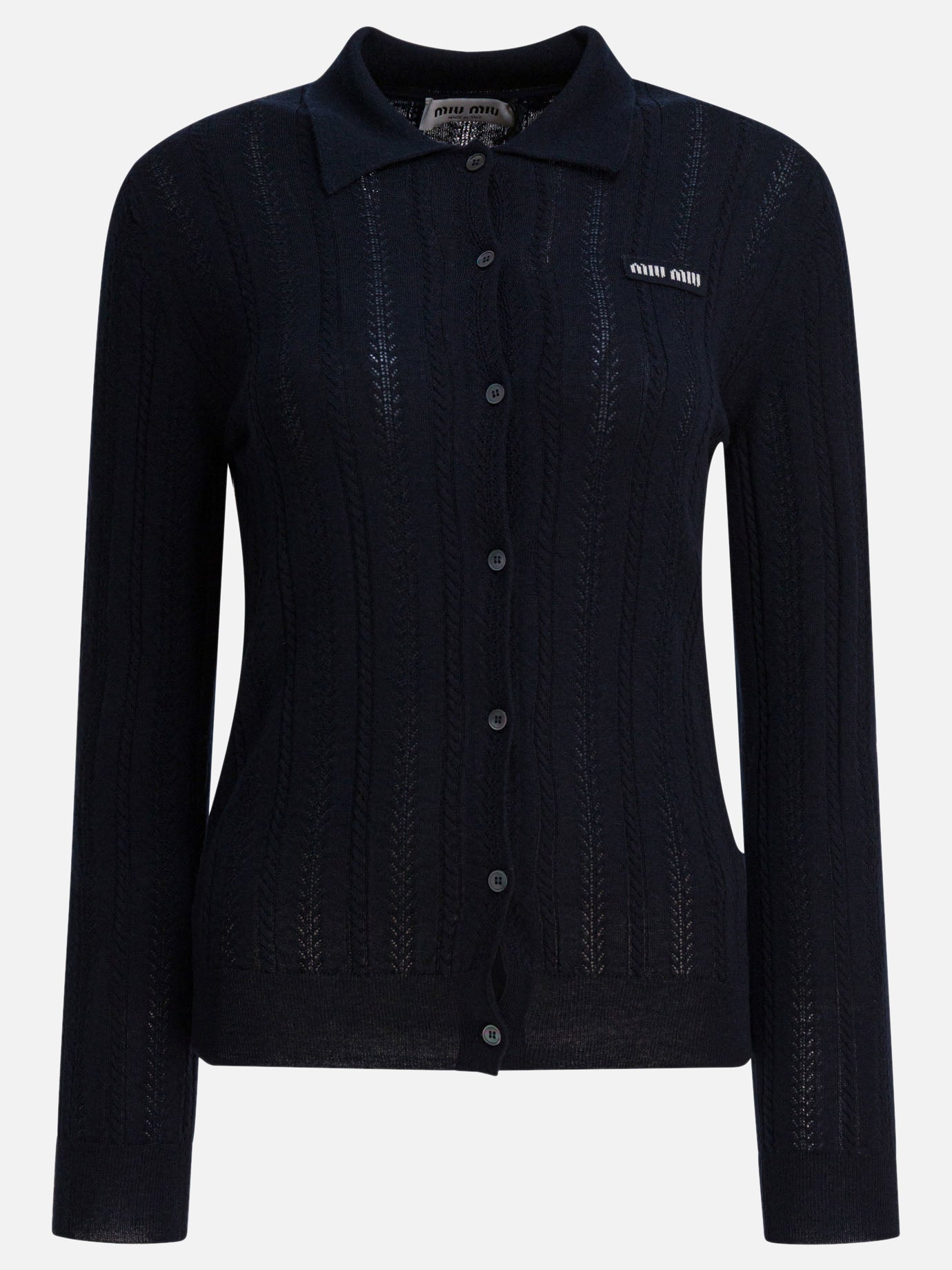 Cardigans Solid colour  Blue - Miu Miu Women | PDP | VIETTI Online Store | thumbnail