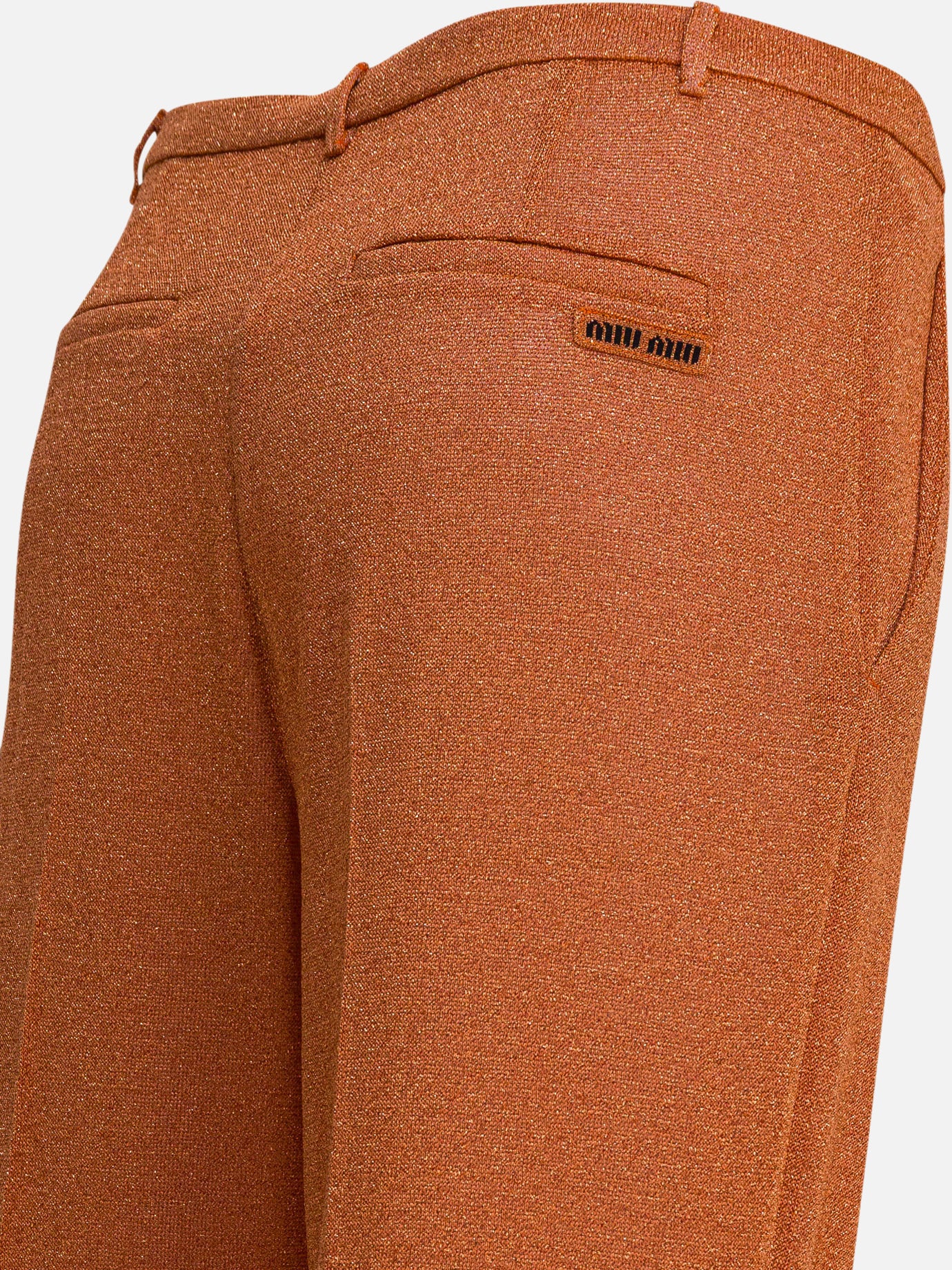 Leisure trousers Solid colour  Orange - Miu Miu Women | PDP | VIETTI Online Store | Zoom-Modal_4
