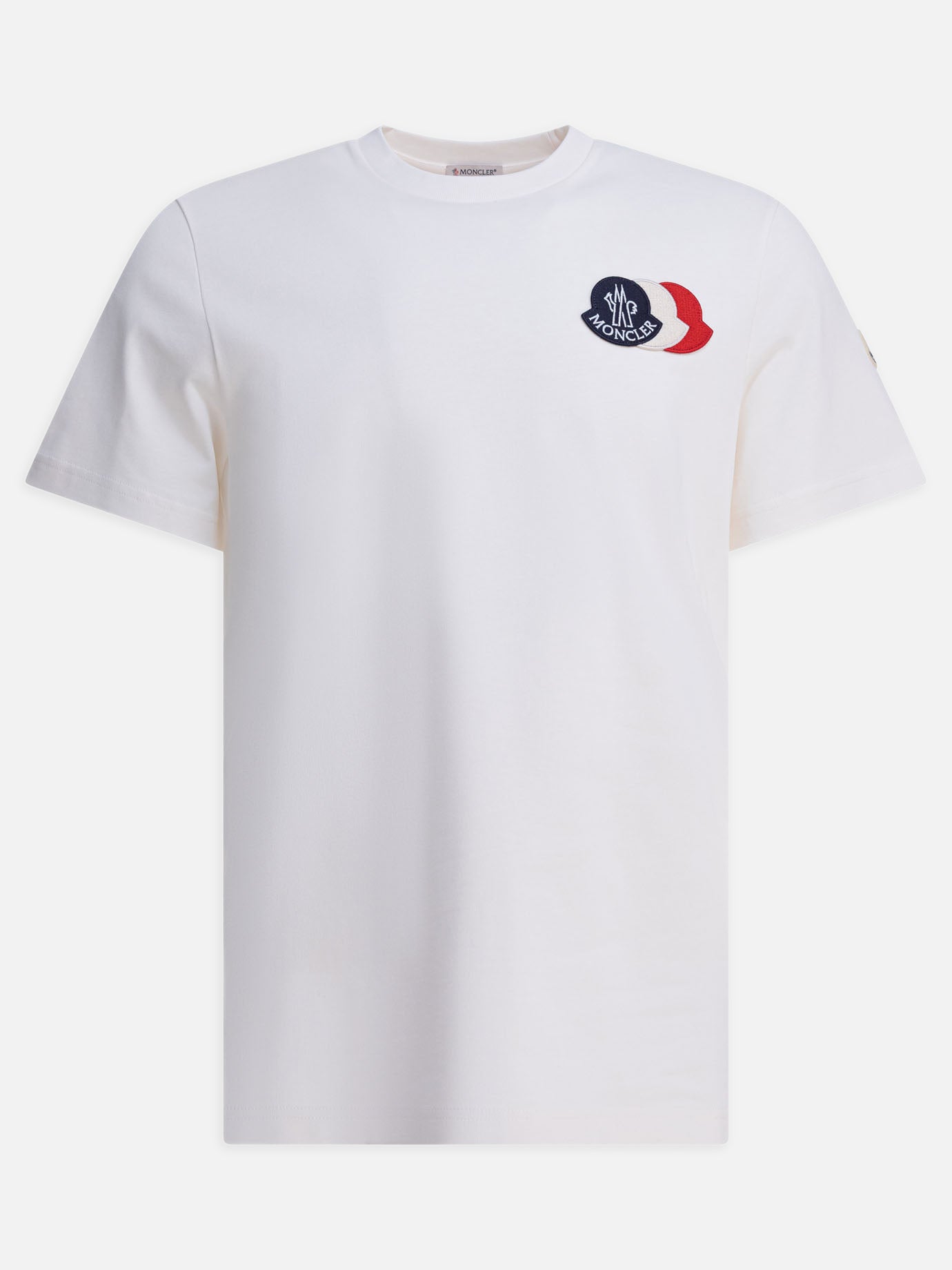 Crewneck t-shirts Logo  White - Moncler Men | PDP | VIETTI Online Store | thumbnail