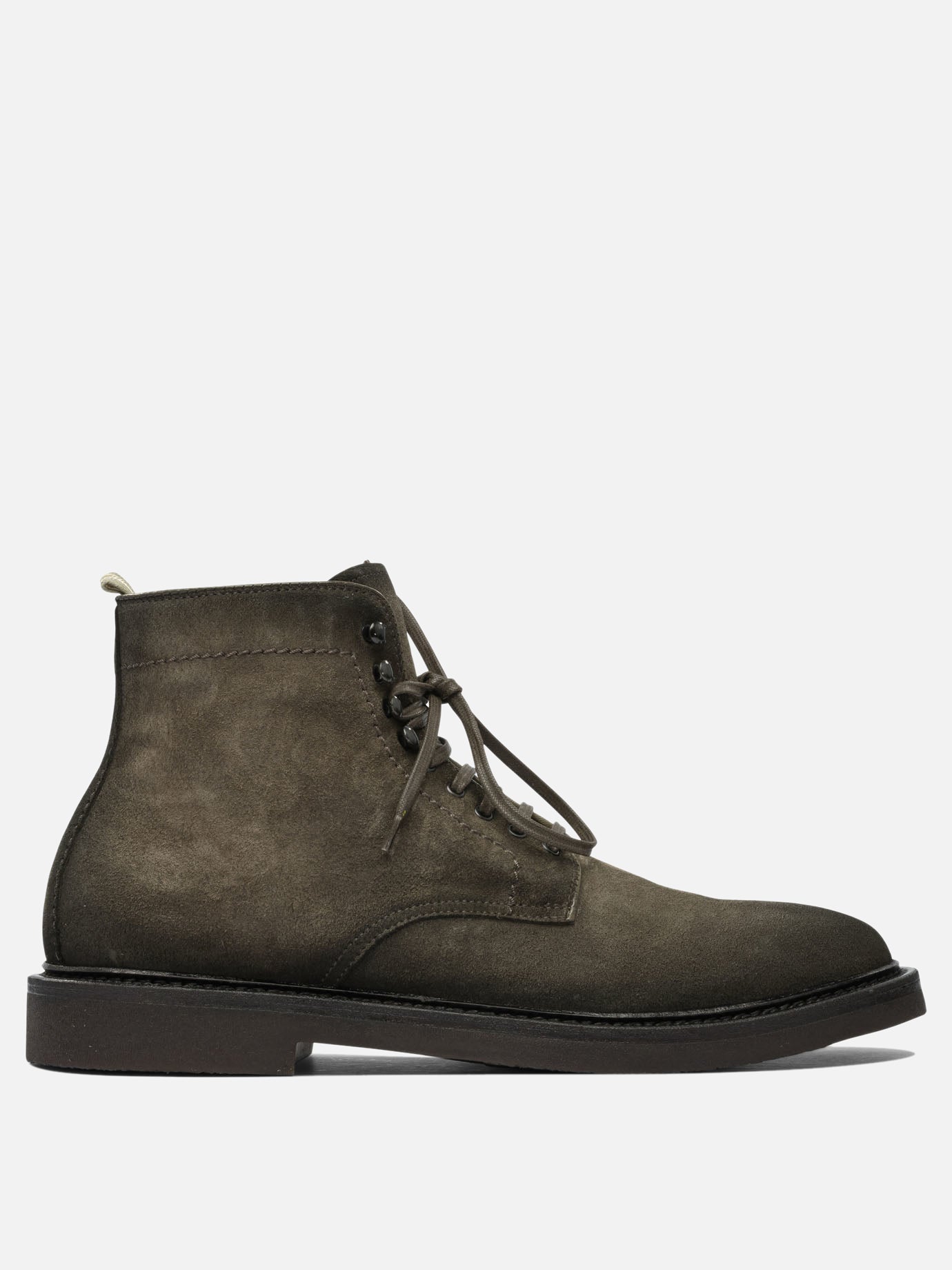 Lace-up boots 100% suede - 100% rubber  Green - Officine Creative Men | PDP | VIETTI Online Store | thumbnail