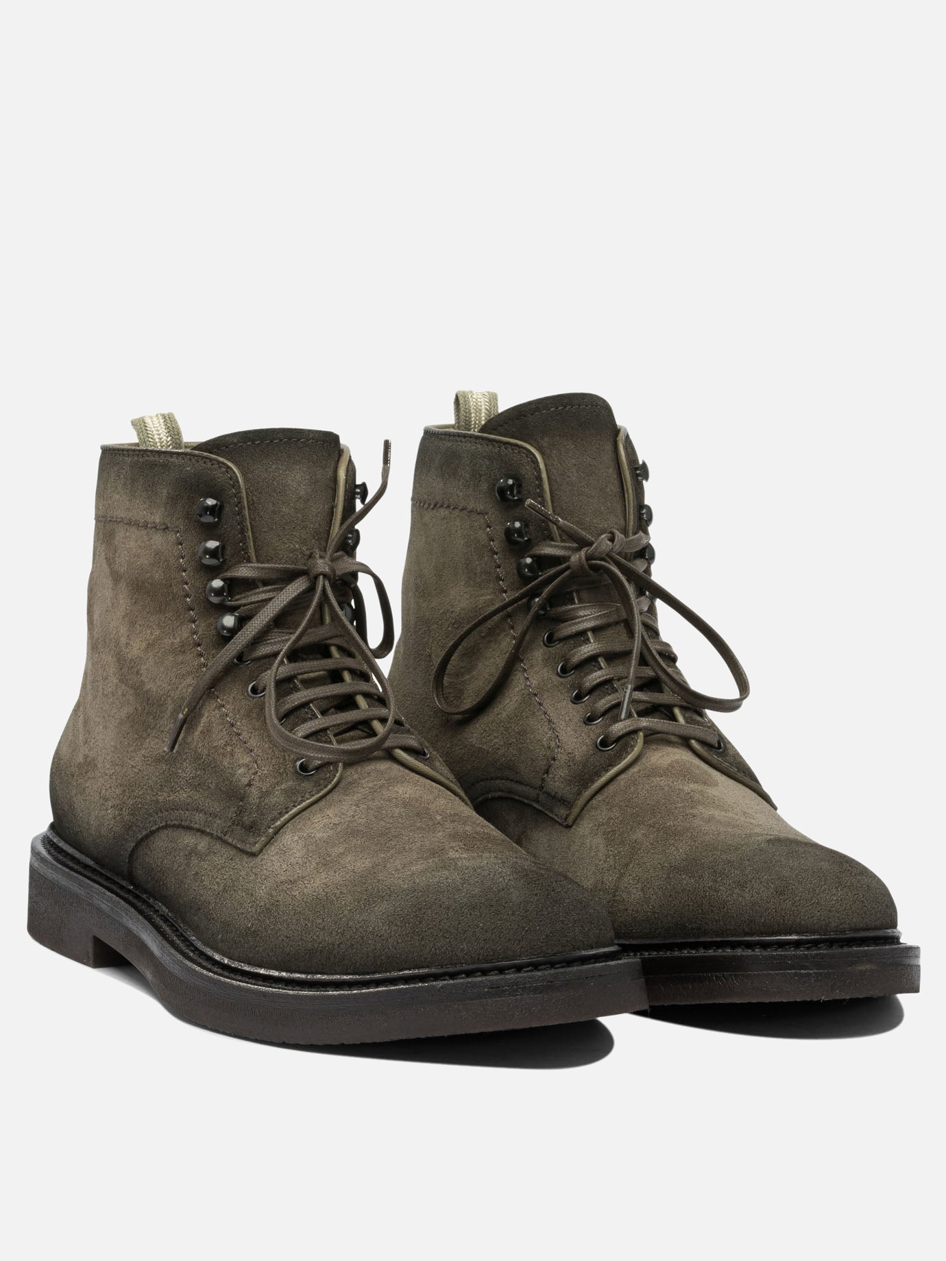 Lace-up boots 100% suede - 100% rubber  Green - Officine Creative Men | PDP | VIETTI Online Store | thumbnail_5