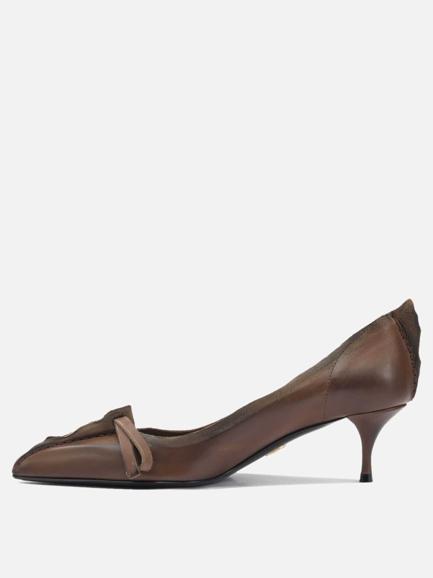 Heeled sandals 100% calf leather  Brown - Prada Women | PDP | VIETTI Online Store | thumbnail_3