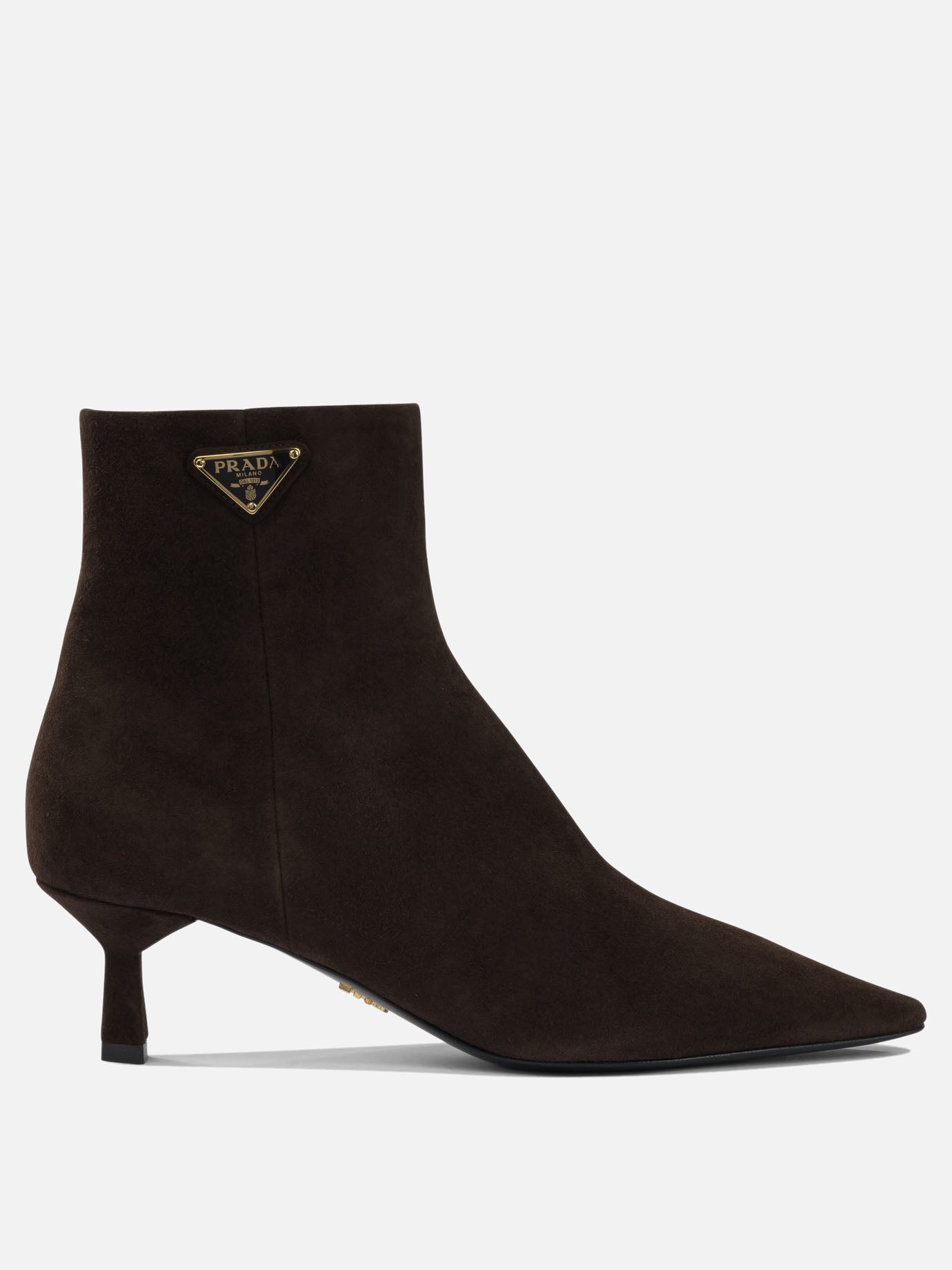 Zipped boots 100% suede - 100% leather  Brown - Prada Women | PDP | VIETTI Online Store | thumbnail