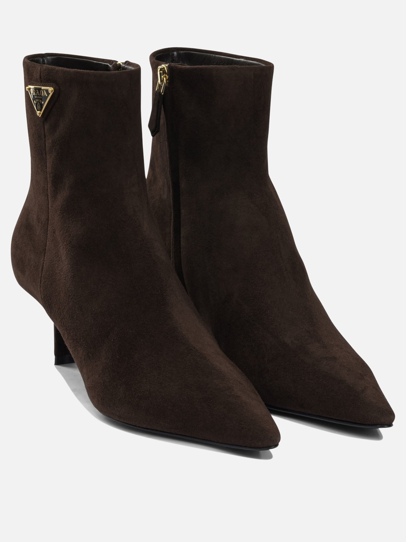 Zipped boots 100% suede - 100% leather  Brown - Prada Women | PDP | VIETTI Online Store | thumbnail_2