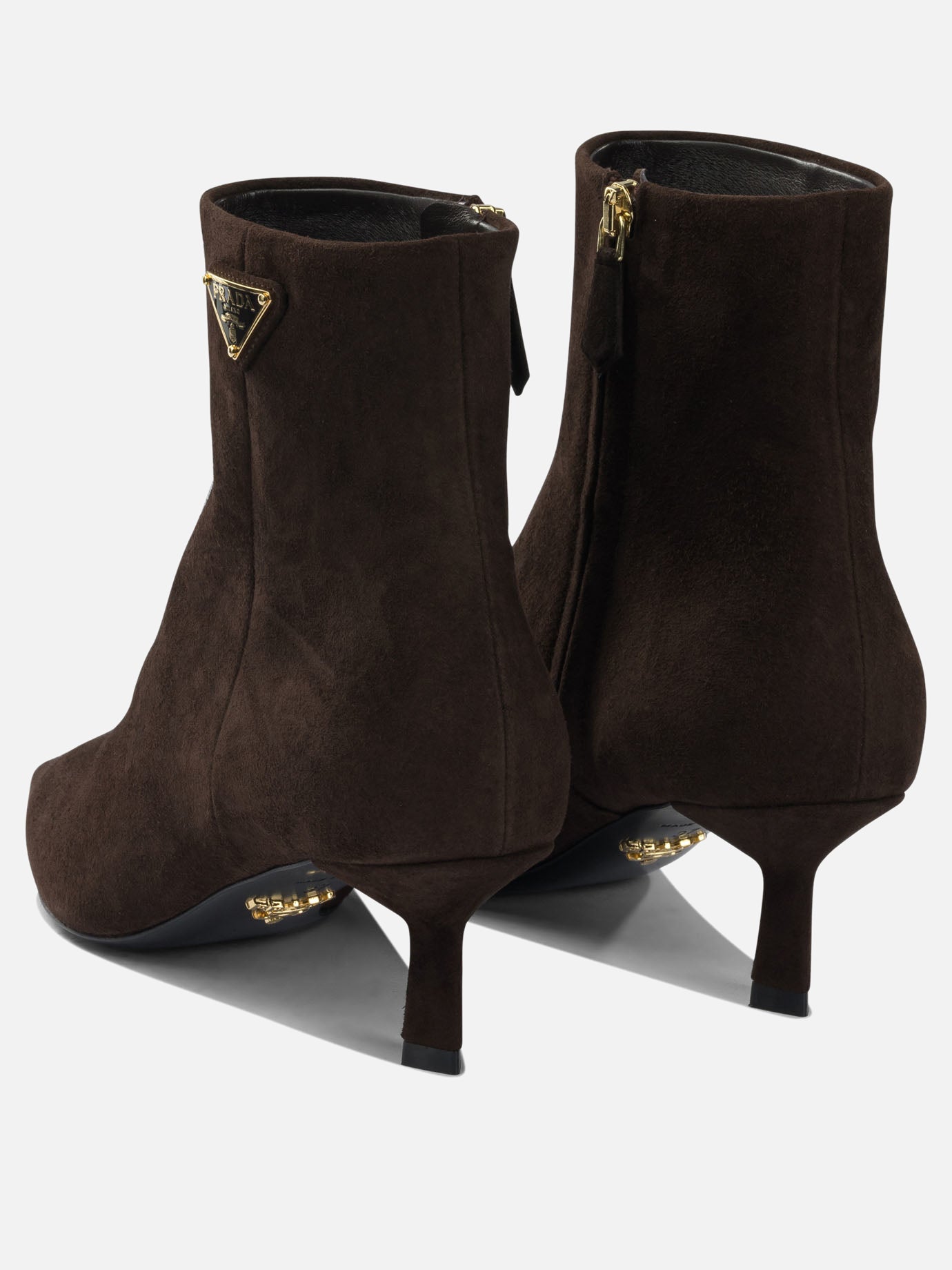 Zipped boots 100% suede - 100% leather  Brown - Prada Women | PDP | VIETTI Online Store | thumbnail_4