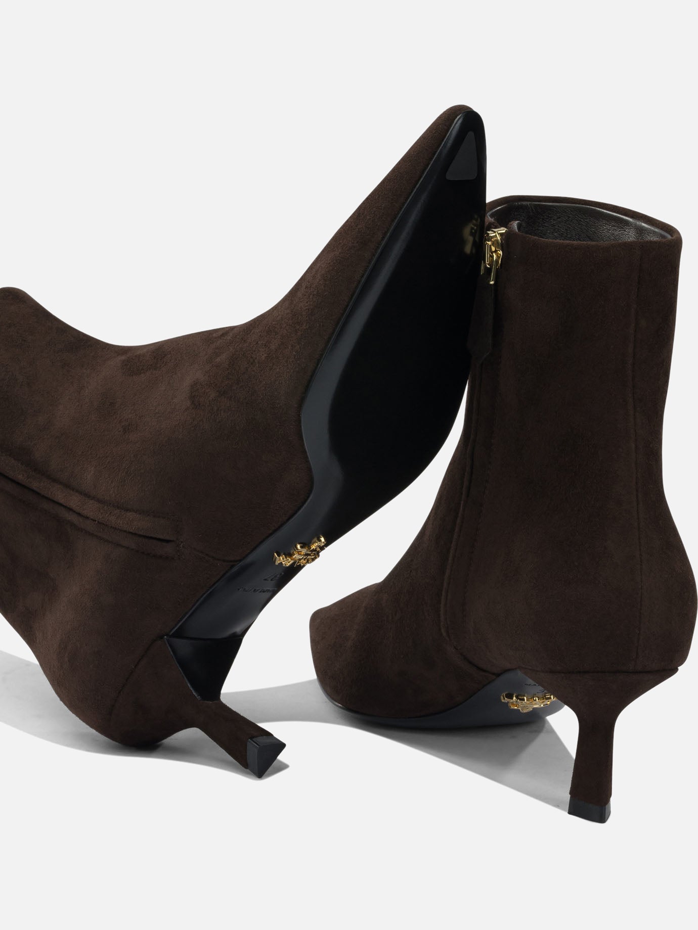 Zipped boots 100% suede - 100% leather  Brown - Prada Women | PDP | VIETTI Online Store | thumbnail_5