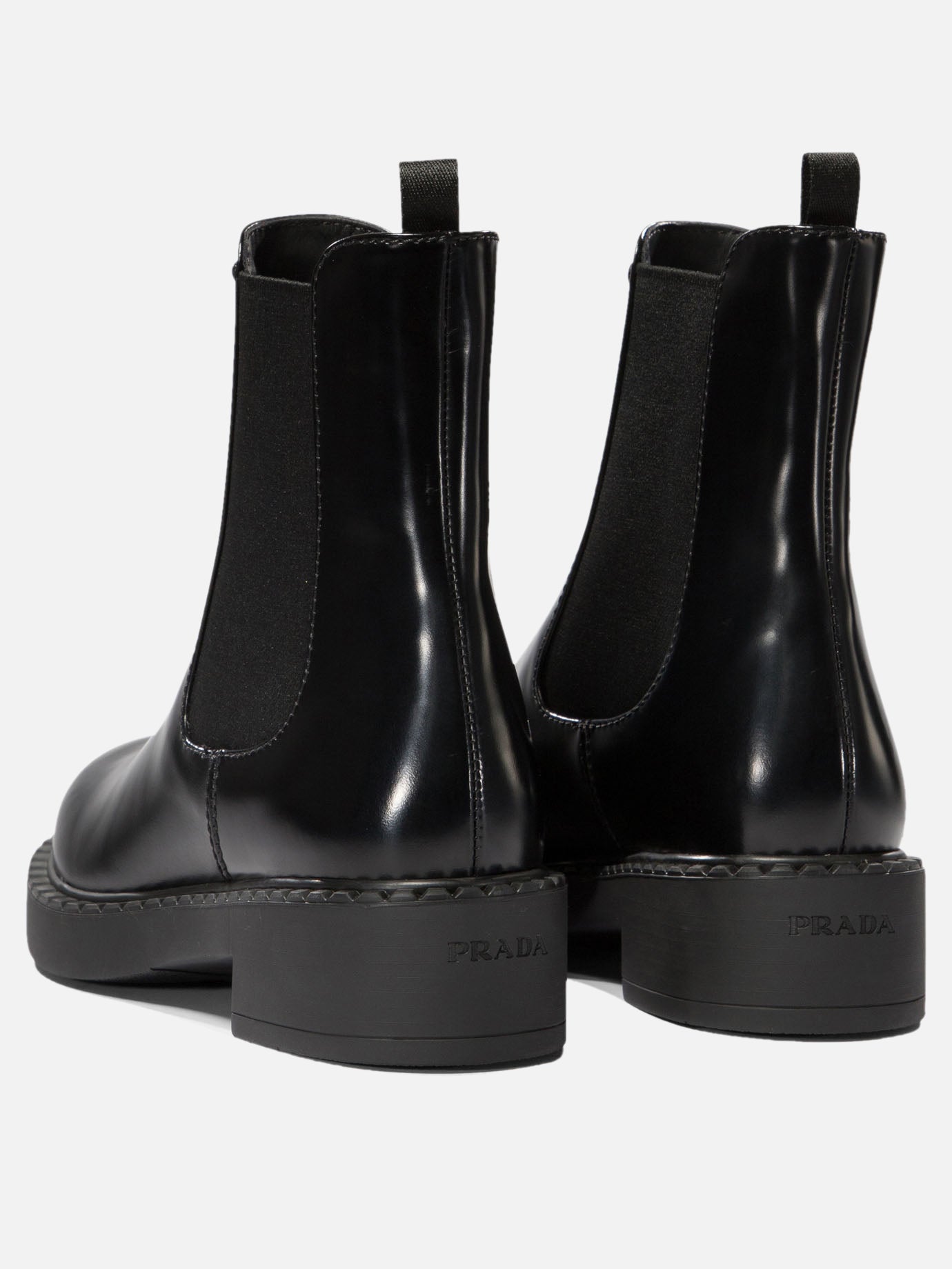 Chelsea boots 100% calf leather - 74% polyester 26% elastane  Black - Prada Women | PDP | VIETTI Online Store | thumbnail_4