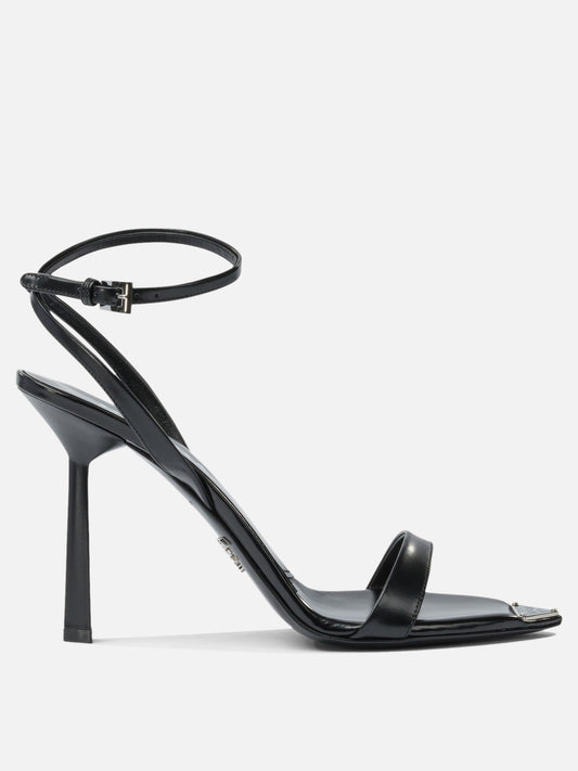 Heeled sandals 100% calf leather - 100% leather  Black - Prada Women | PDP | VIETTI Online Store 
