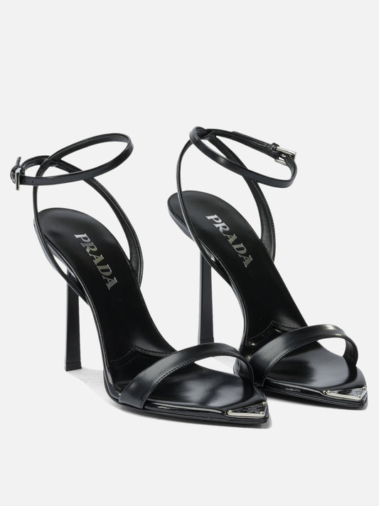 Heeled sandals 100% calf leather - 100% leather  Black - Prada Women | PDP | VIETTI Online Store | 2
