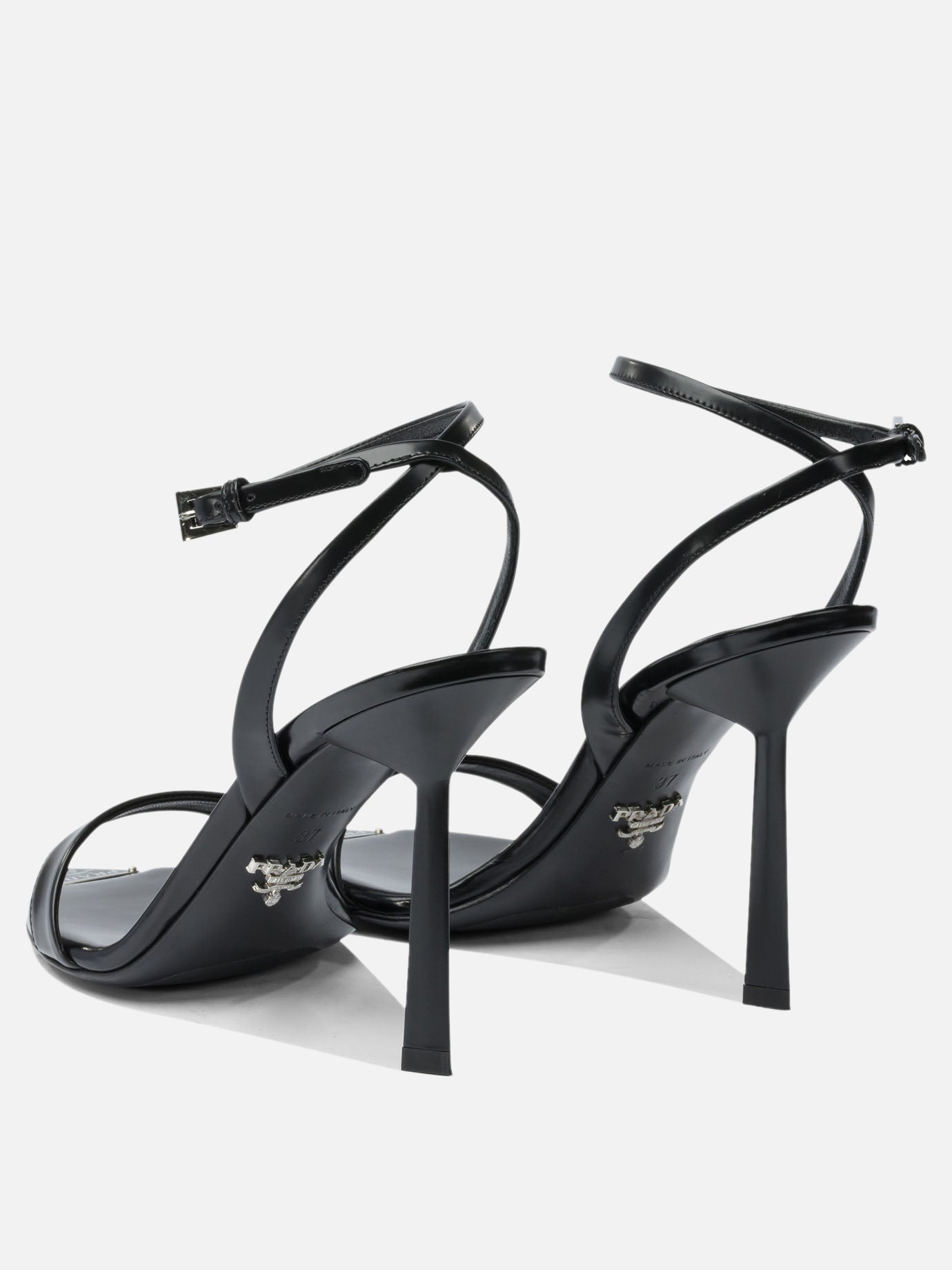 Heeled sandals 100% calf leather - 100% leather  Black - Prada Women | PDP | VIETTI Online Store | thumbnail_4