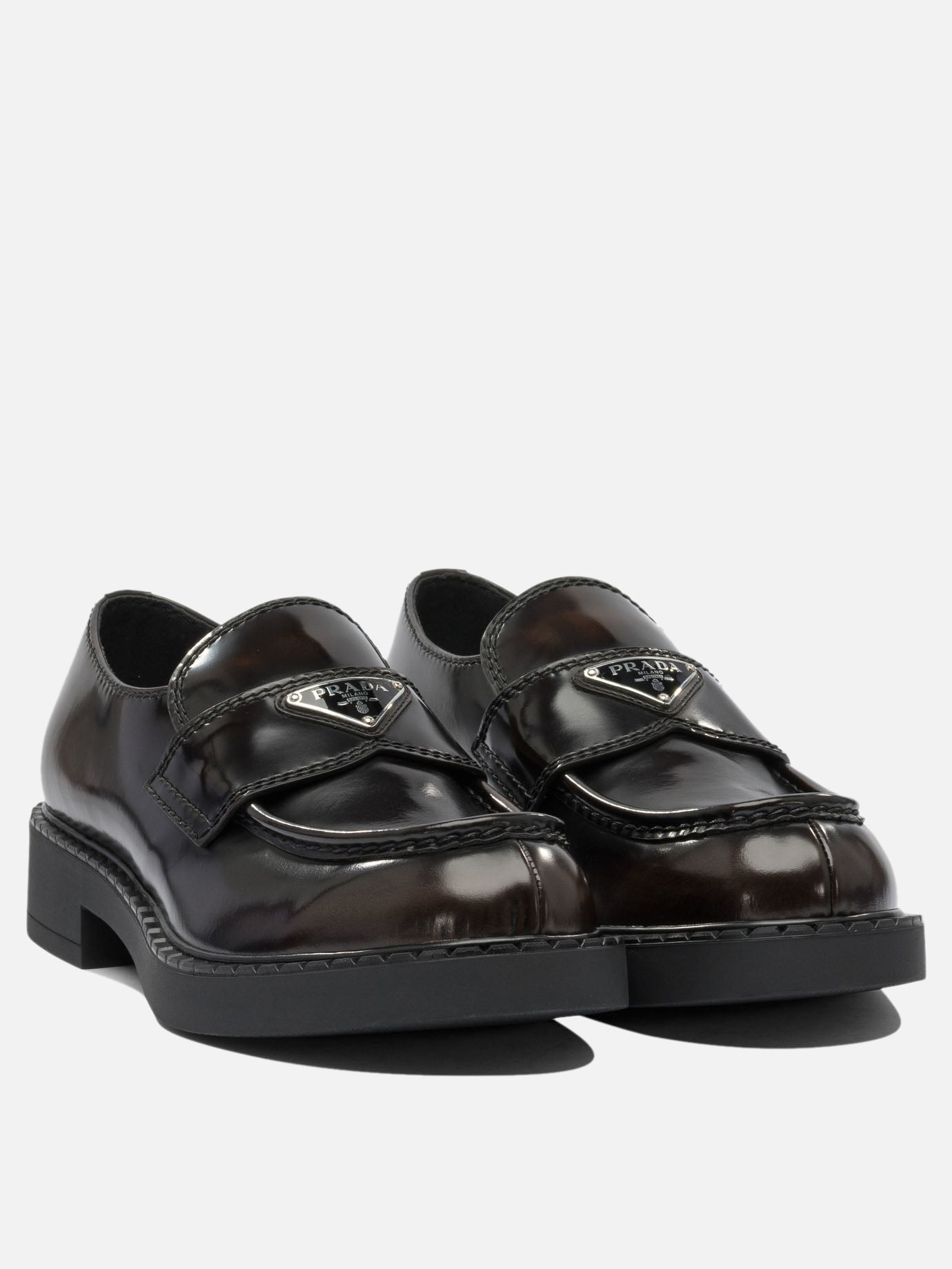 Loafers 100% calf leather - 100% rubber  Brown - Prada Men | PDP | VIETTI Online Store | thumbnail_2
