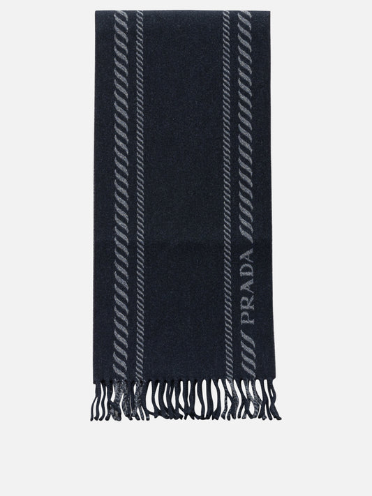 Fringed scarves 2FS114  Blue - Prada Men | PDP | VIETTI Online Store 
