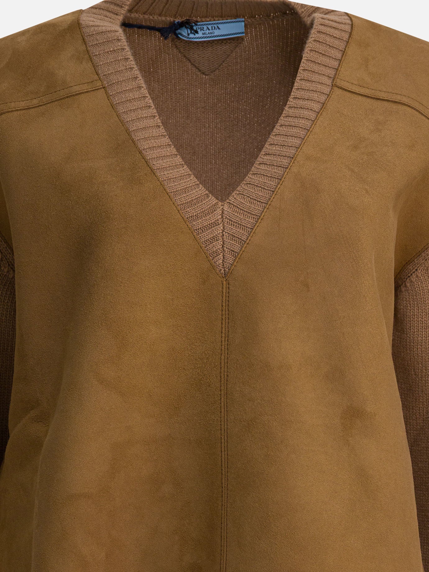 V neck sweaters Solid colour  Beige - Prada Women | PDP | VIETTI Online Store | thumbnail_3