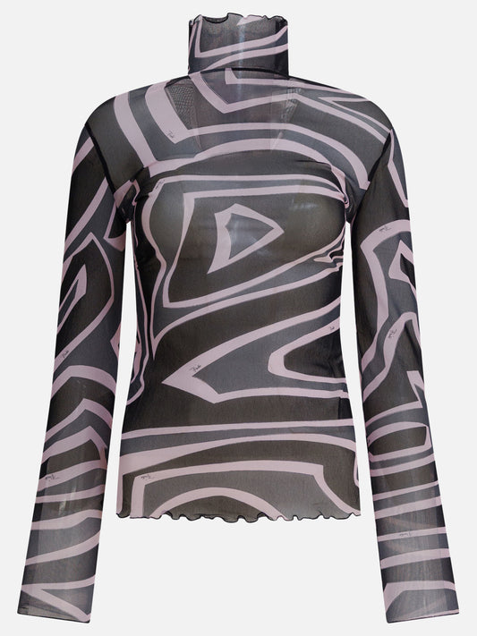 Mock neck t-shirts Print  Black - Pucci Women | PDP | VIETTI Online Store 
