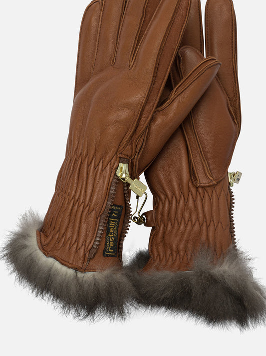 Sport gloves 100% leather  Brown - Restelli Women | PLP | VIETTI Online Store | 2

