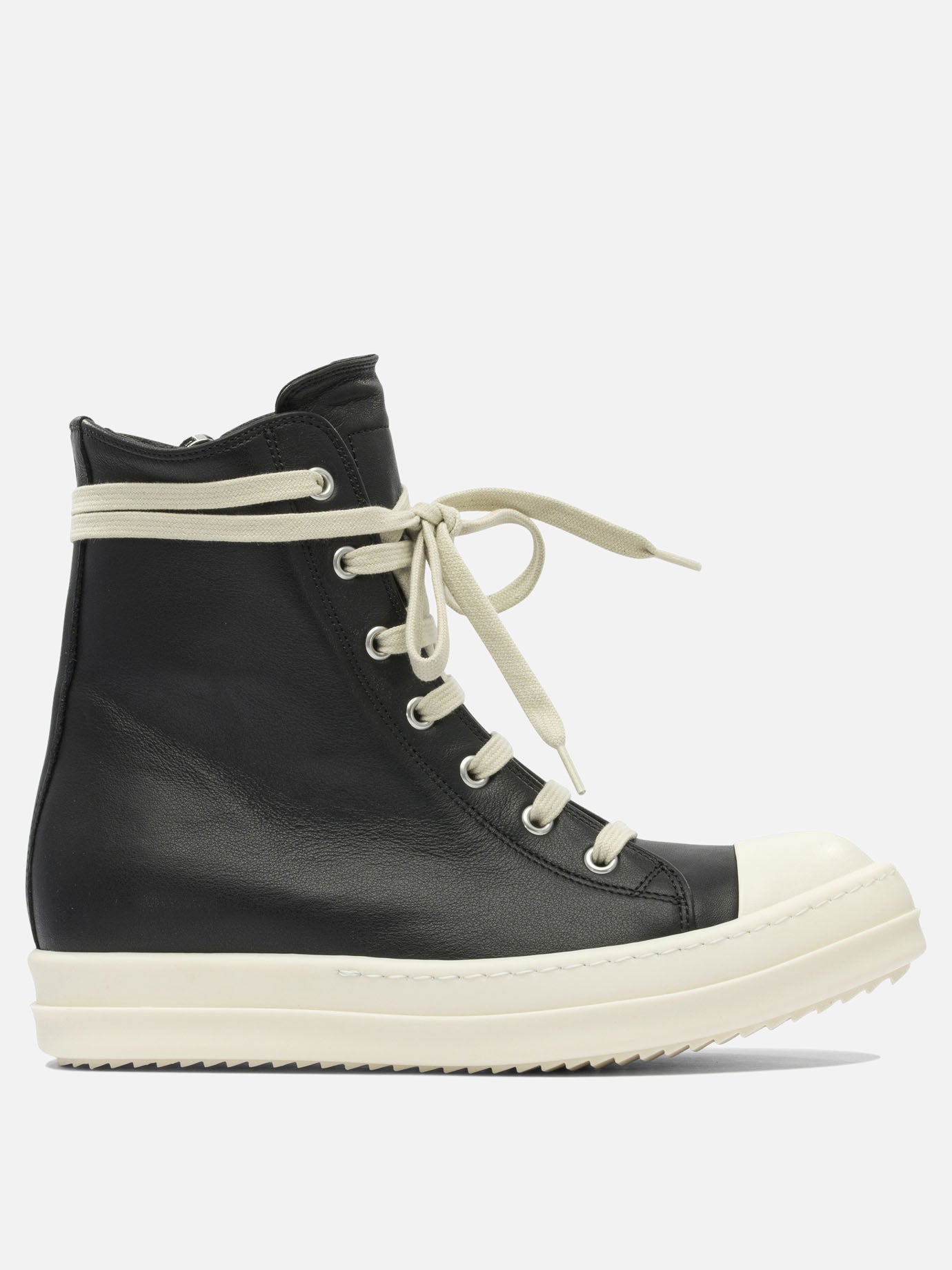 High top sneakers 100% leather - 100% rubber  Black - Rick Owens Women | PDP | VIETTI Online Store | Zoom-Modal

