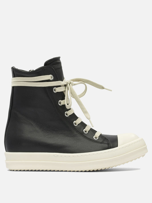 High top sneakers 100% leather - 100% rubber  Black - Rick Owens Women | PLP | VIETTI Online Store 
