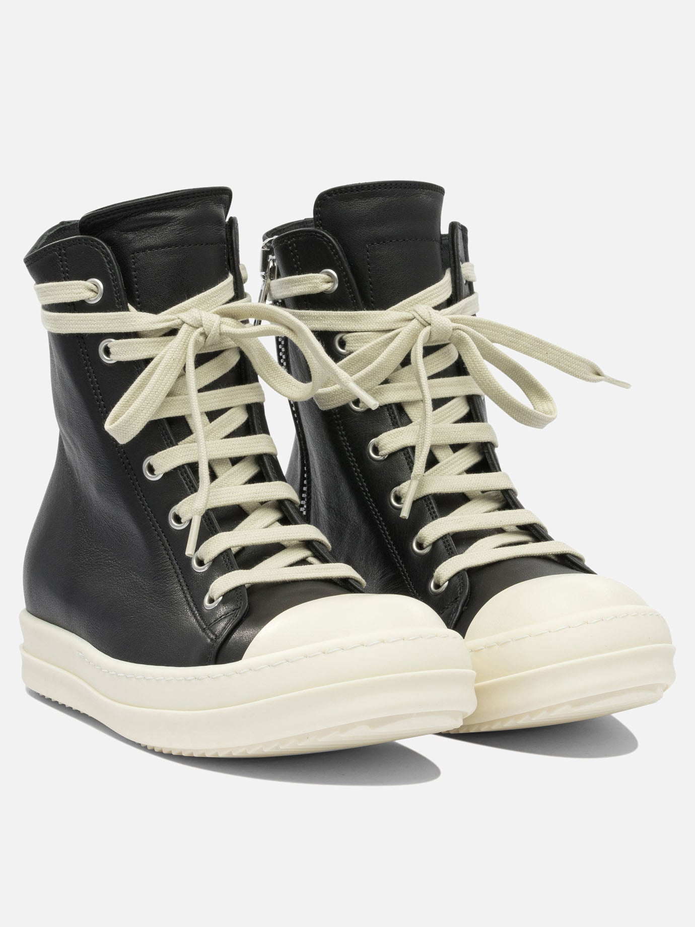 High top sneakers 100% leather - 100% rubber  Black - Rick Owens Women | PDP | VIETTI Online Store | thumbnail_2