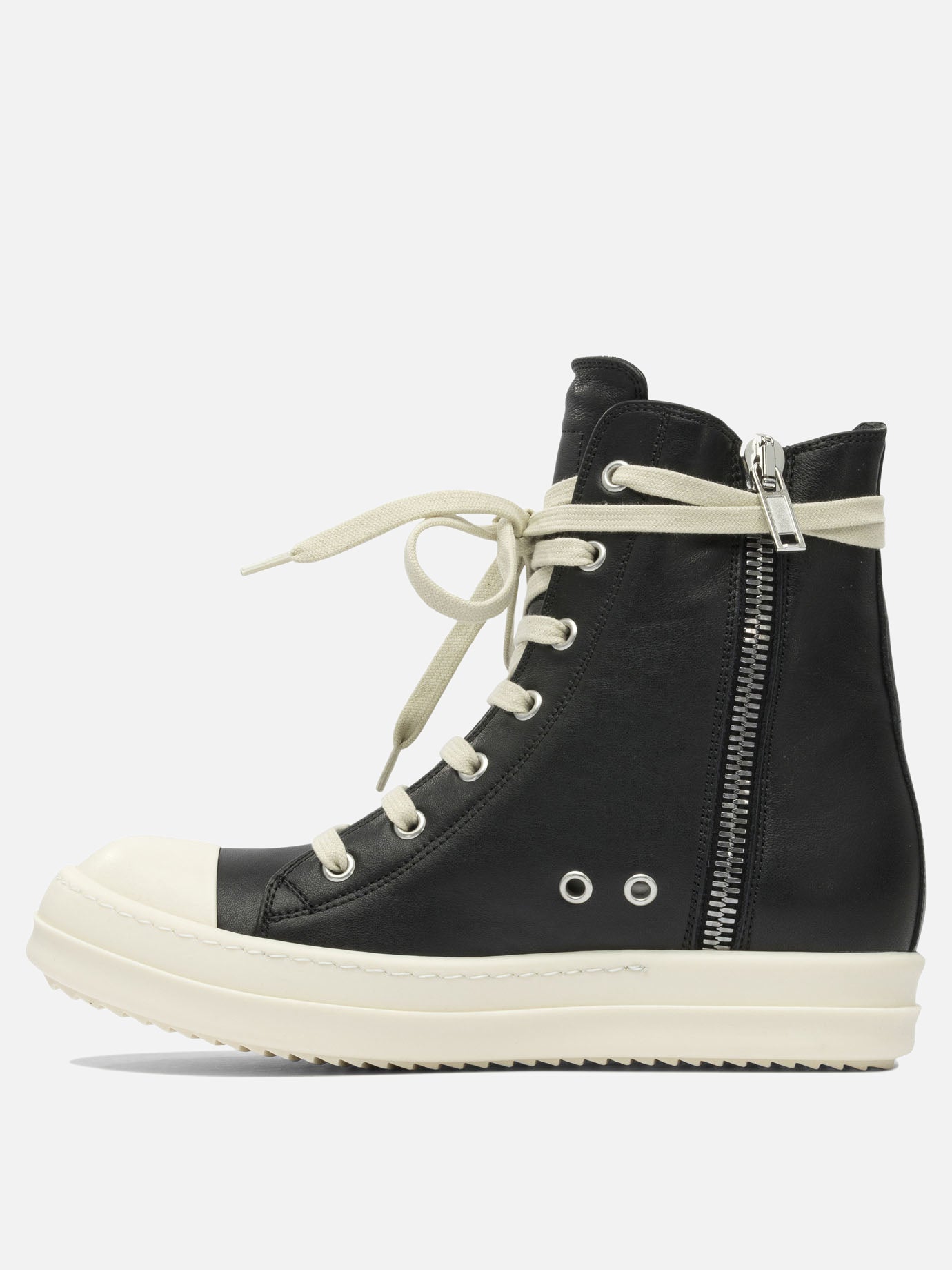 High top sneakers 100% leather - 100% rubber  Black - Rick Owens Women | PDP | VIETTI Online Store | Zoom-Modal_3
