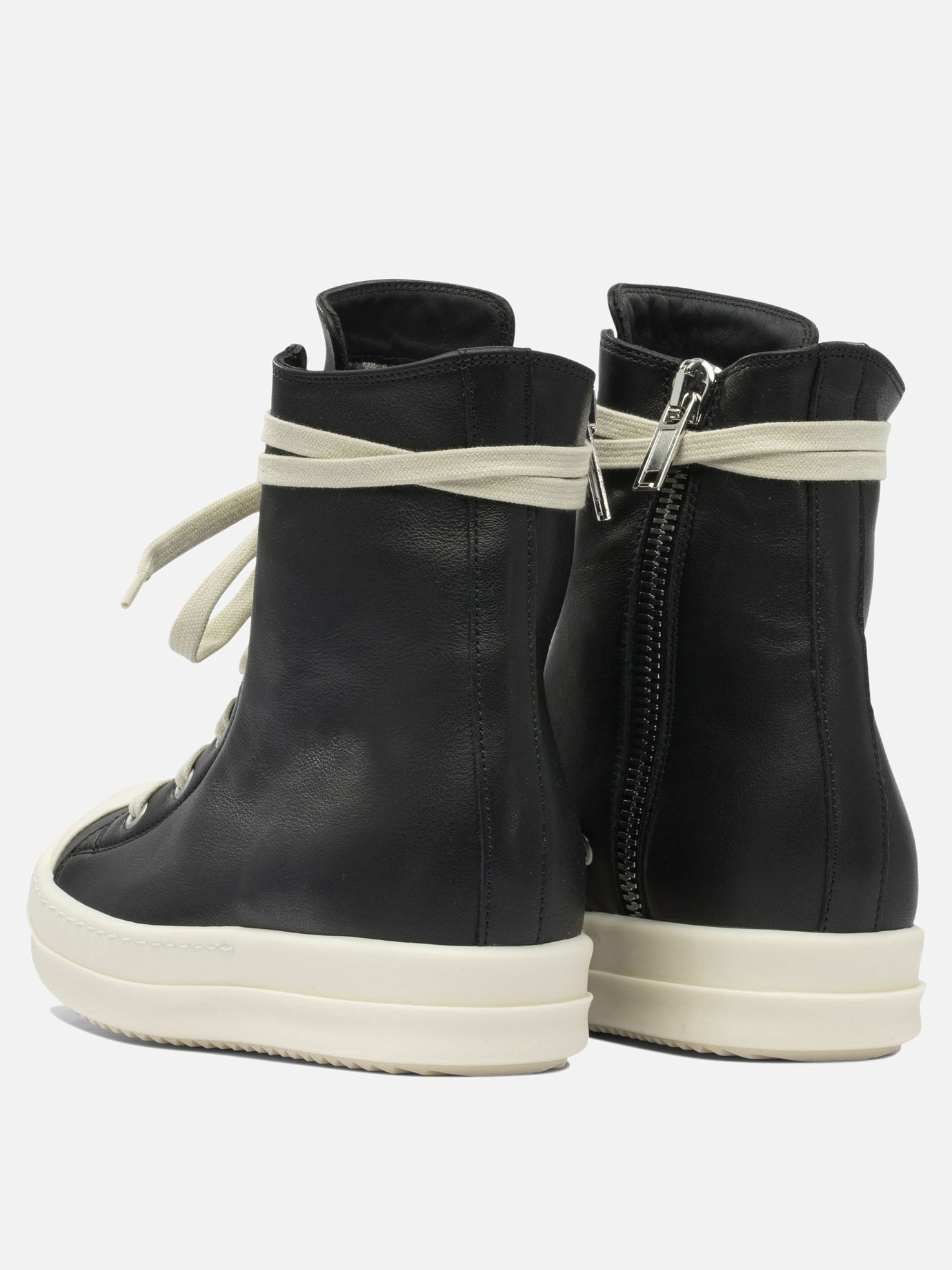 High top sneakers 100% leather - 100% rubber  Black - Rick Owens Women | PDP | VIETTI Online Store | thumbnail_4