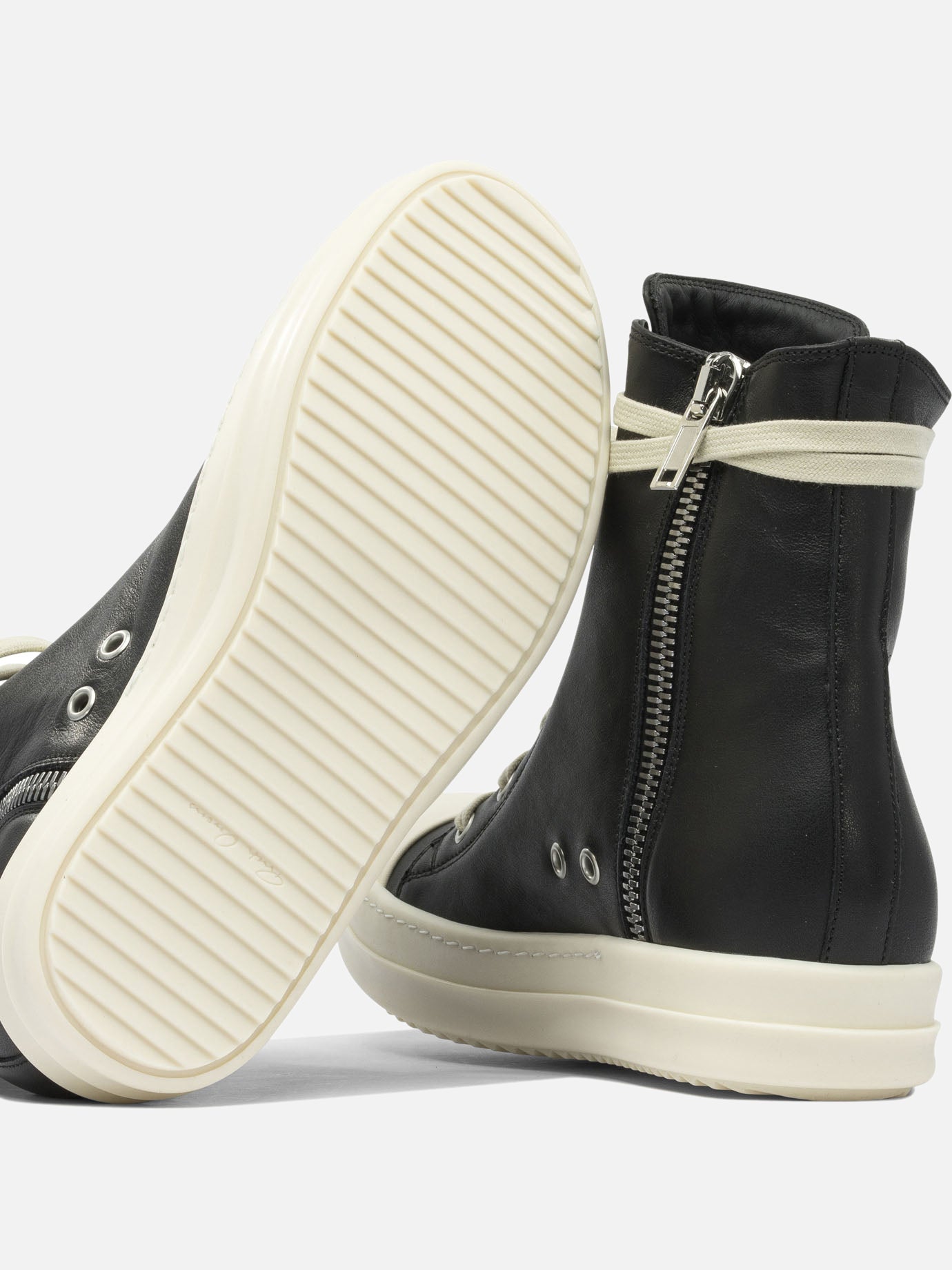 High top sneakers 100% leather - 100% rubber  Black - Rick Owens Women | PDP | VIETTI Online Store | thumbnail_5