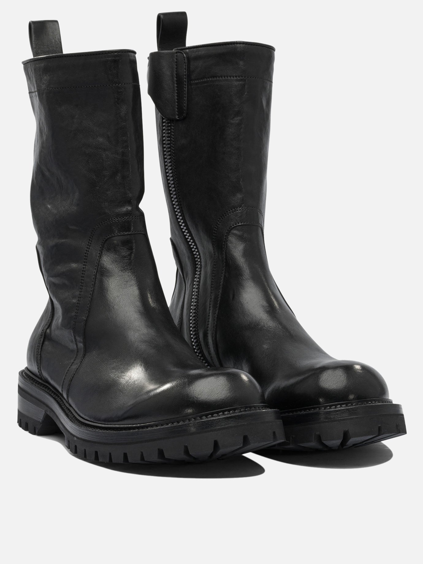 Zipped boots 100% leather - 100% rubber  Black - Rick Owens Men | PDP | VIETTI Online Store | thumbnail_2