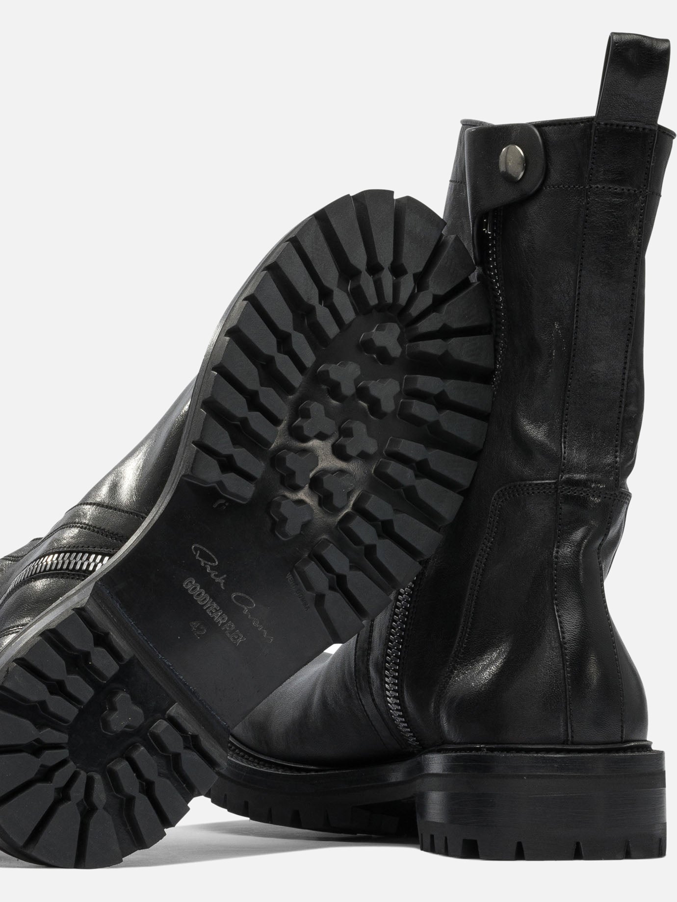 Zipped boots 100% leather - 100% rubber  Black - Rick Owens Men | PDP | VIETTI Online Store | thumbnail_5