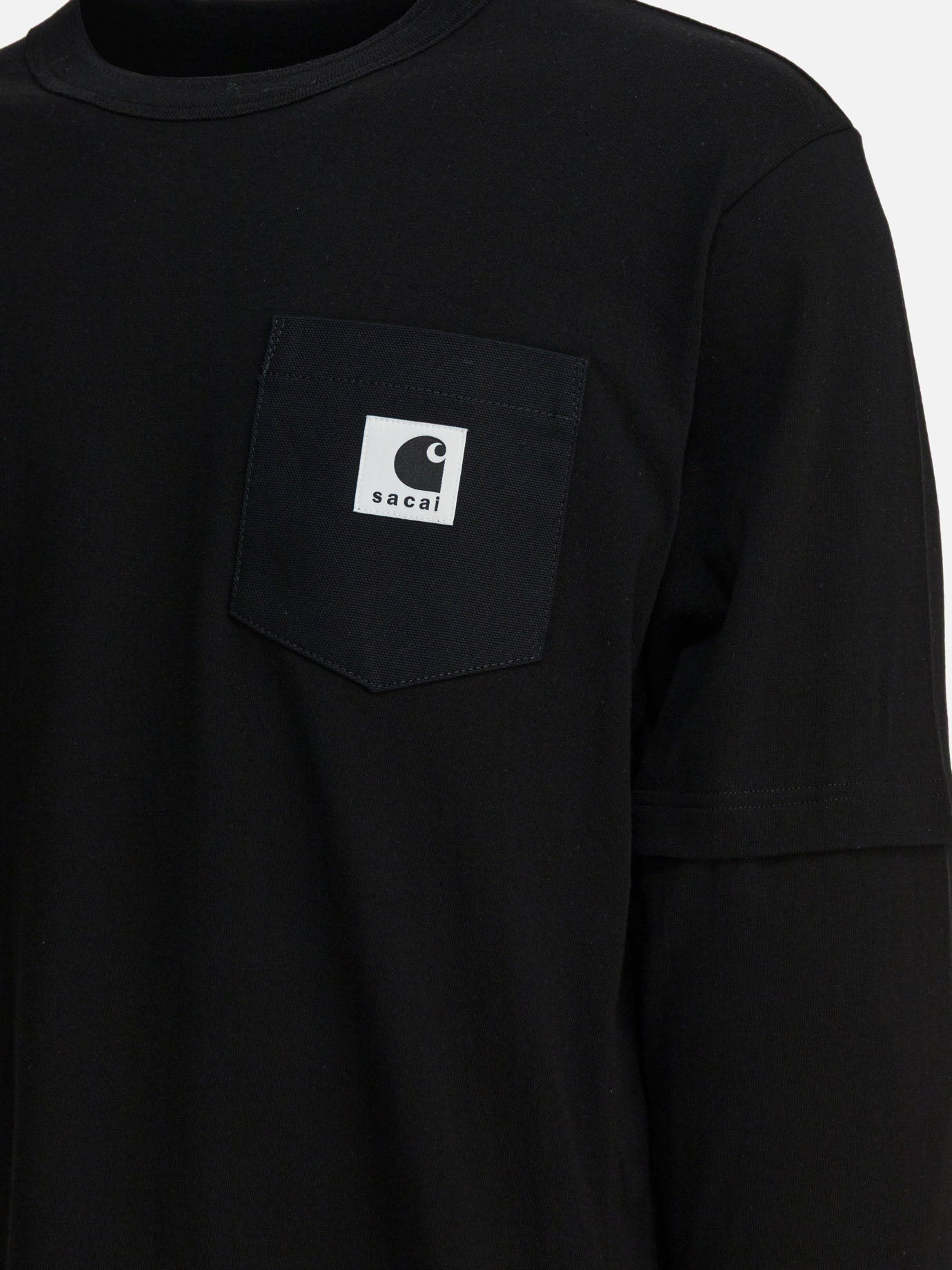 Crewneck t-shirts Logo  Black - Sacai Men | PDP | VIETTI Online Store | thumbnail_4