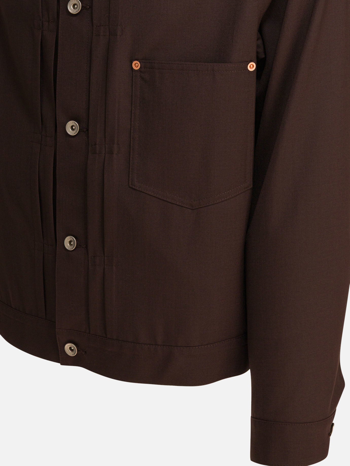 Overshirt jackets Solid colour  Brown - Sacai Men | PDP | VIETTI Online Store | Zoom-Modal_4
