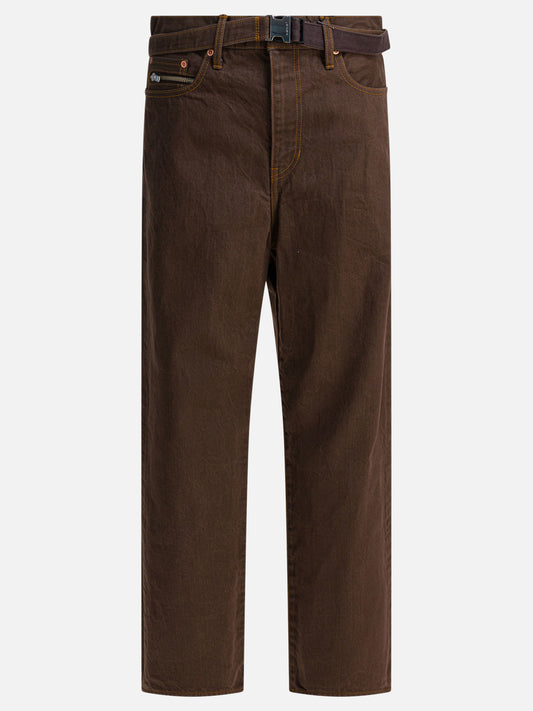 Wide-leg jeans Denim  Brown - Sacai Men | PDP | VIETTI Online Store 
