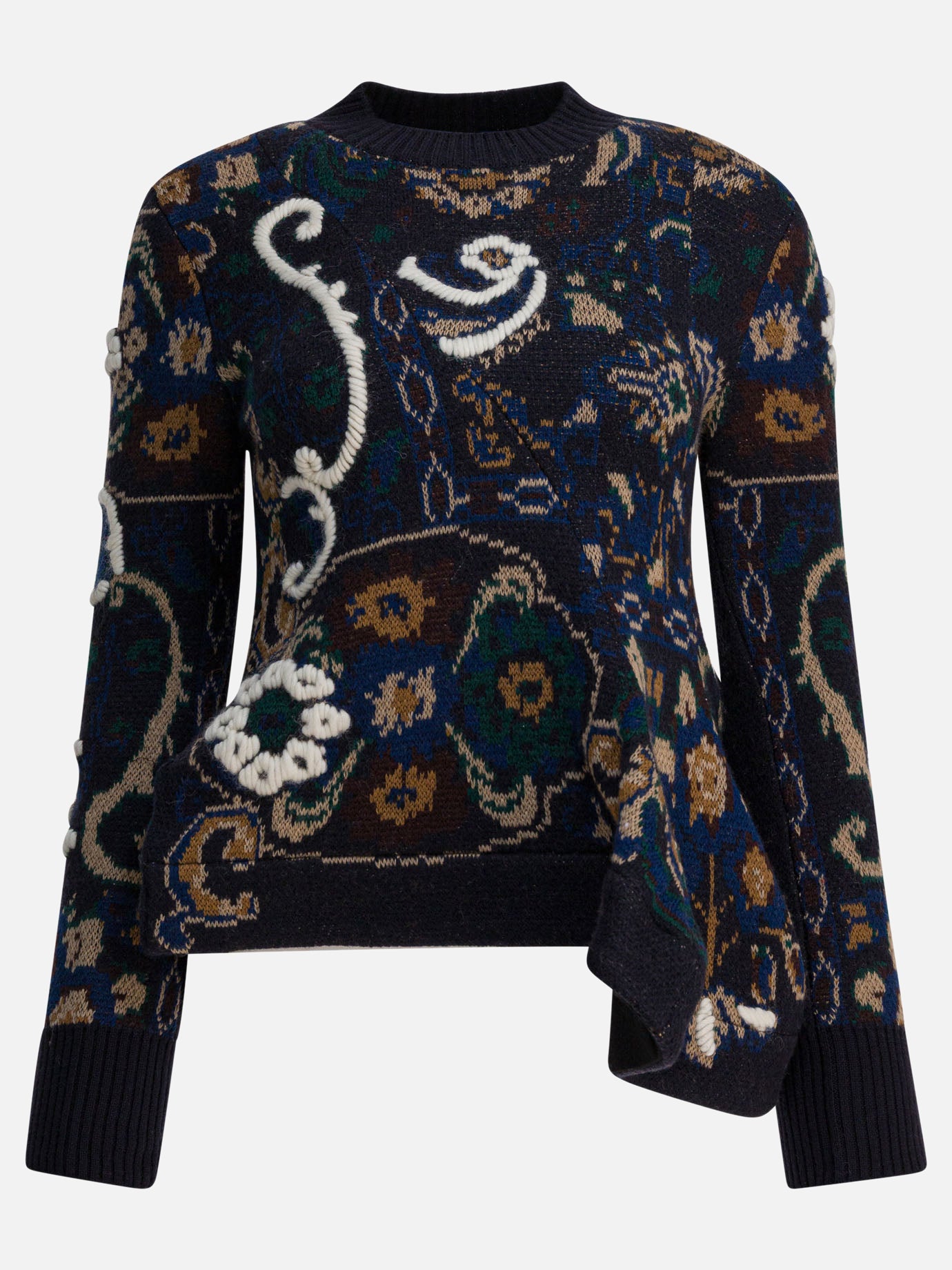 Crewneck sweaters Floral  Blue - Sacai Women | PDP | VIETTI Online Store | Zoom-Modal
