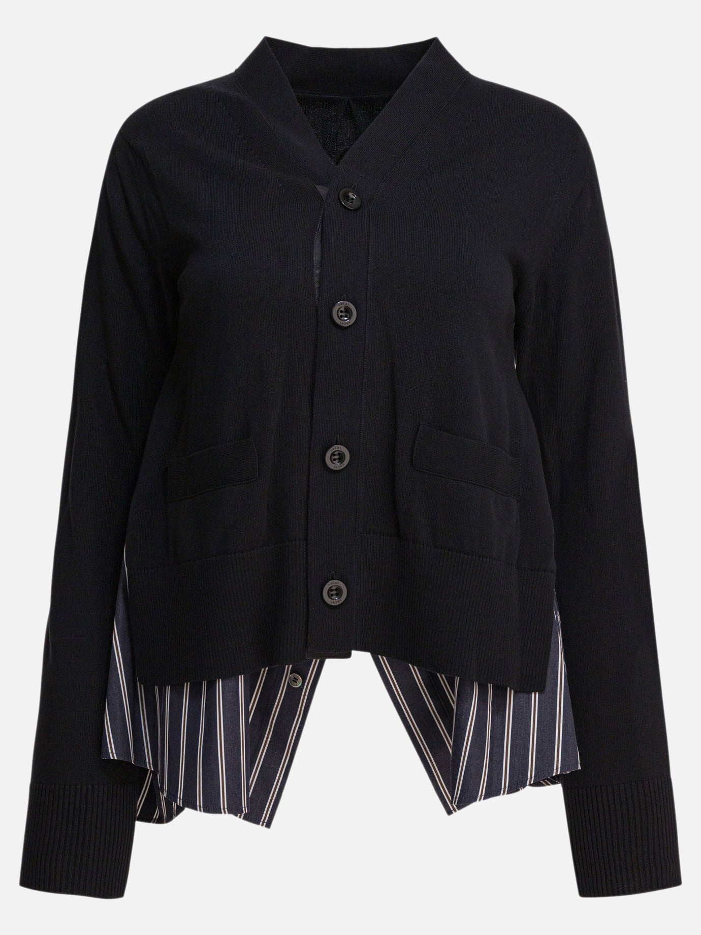 Cardigans Solid colour  Black - Sacai Women | PDP | VIETTI Online Store | thumbnail