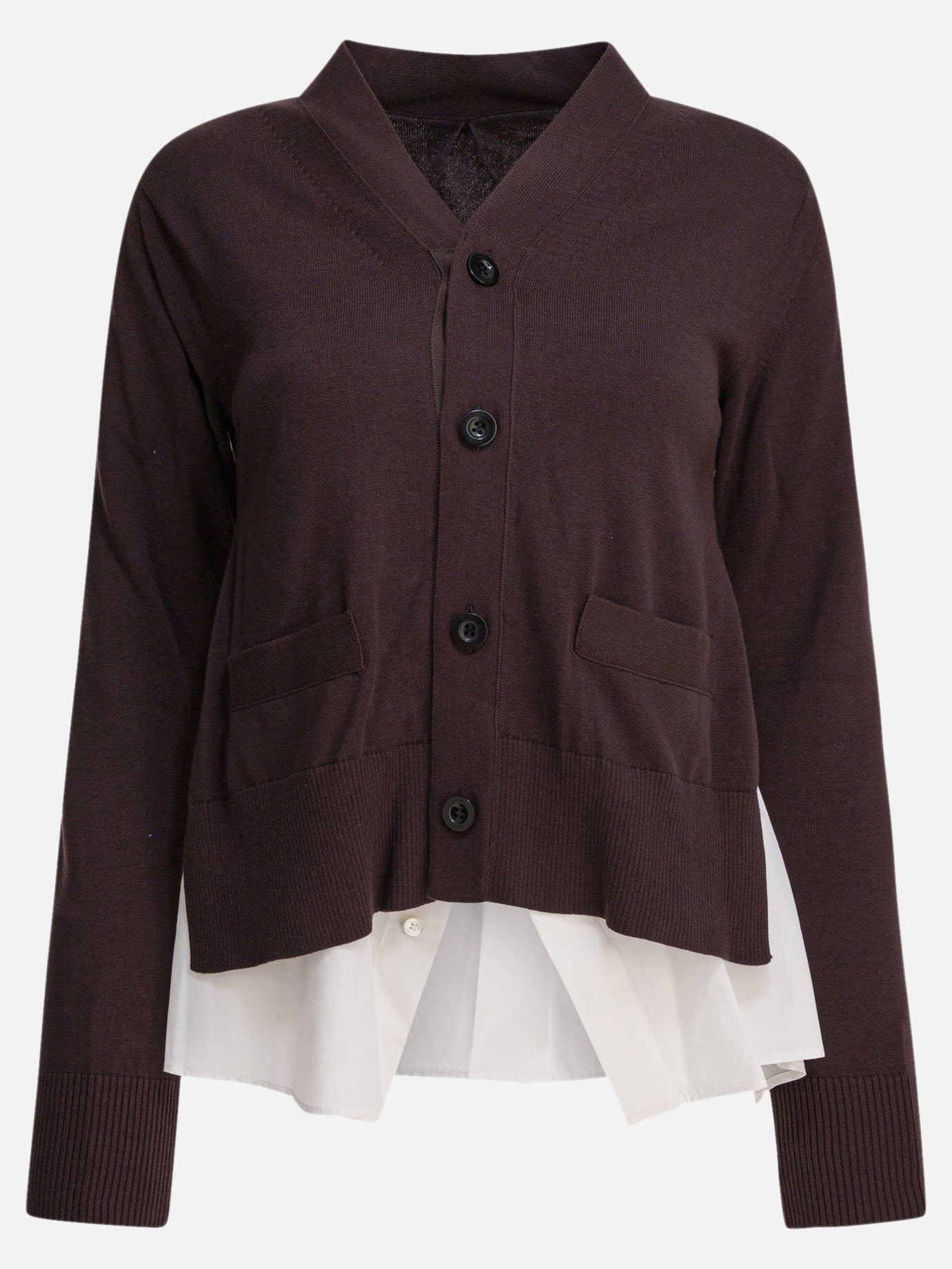 Cardigans Solid colour  Brown - Sacai Women | PDP | VIETTI Online Store | thumbnail