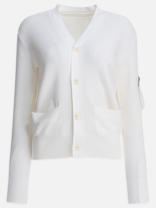 Cardigans Solid colour  White - Sacai Women | PDP | VIETTI Online Store 
