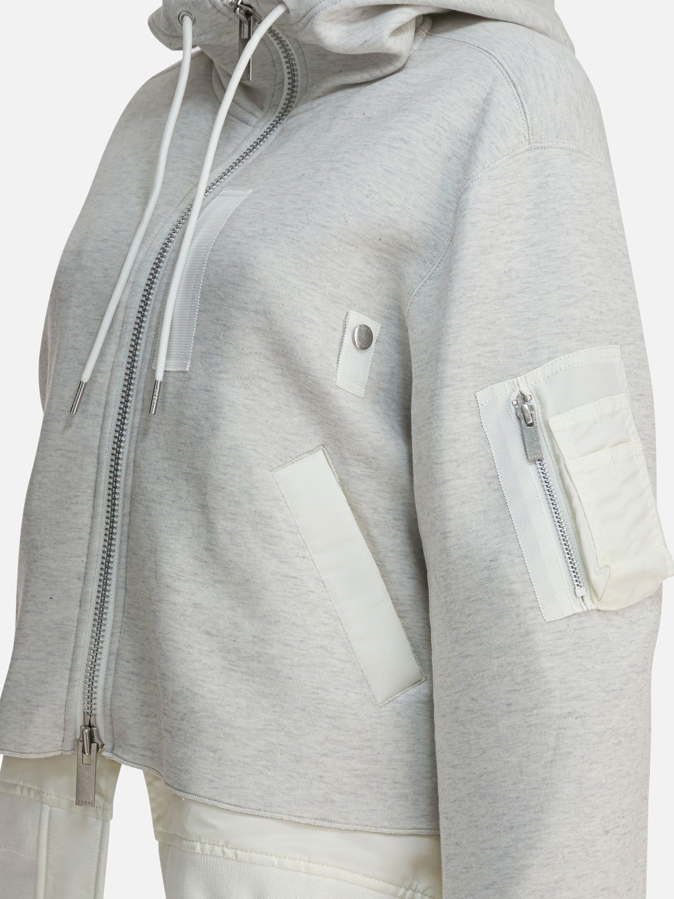 Full zip sweatshirts Solid colour  Grey - Sacai Women | PDP | VIETTI Online Store | thumbnail_4