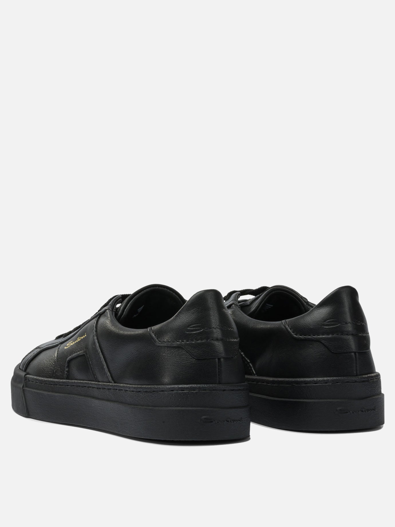 Low top sneakers 100% calf leather - 100% rubber  Black - Santoni Men | PDP | VIETTI Online Store | thumbnail_4