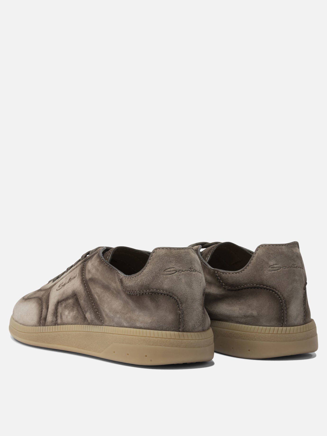 Low top sneakers 100% suede - 100% rubber  Brown - Santoni Men | PDP | VIETTI Online Store | Zoom-Modal_4
