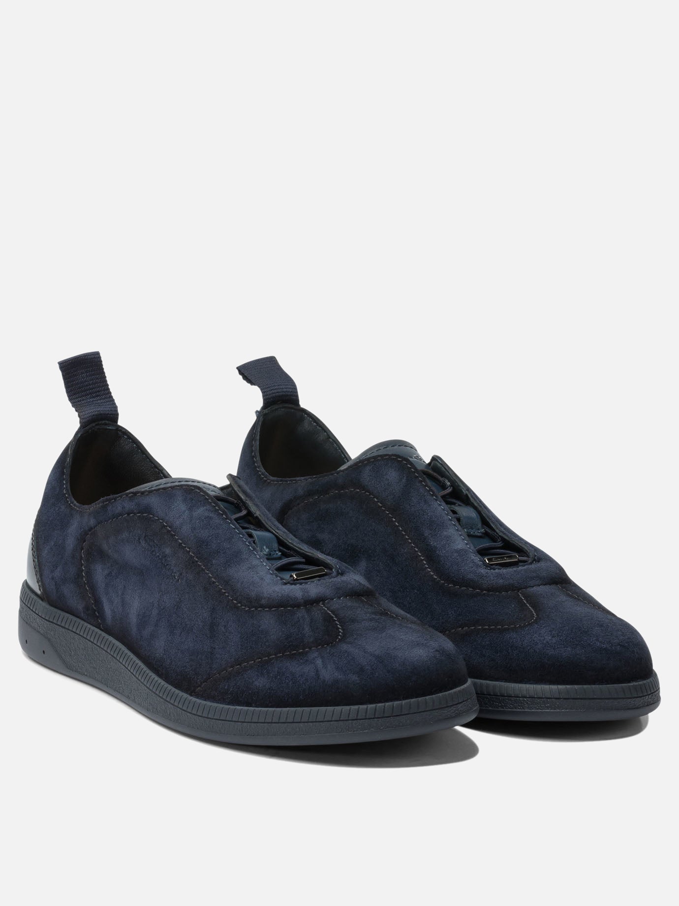 Low top sneakers 100% calf leather - 100% rubber  Blue - Santoni Men | PDP | VIETTI Online Store | thumbnail_2