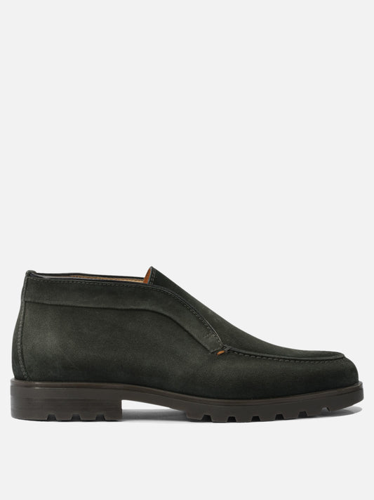 Pull-on boots 100% suede - 100% rubber  Green - Santoni Men | PLP | VIETTI Online Store 
