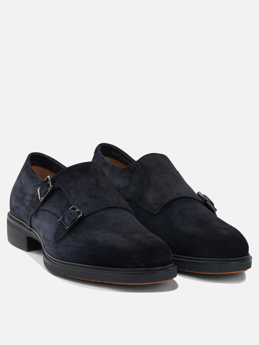 Loafers 100% suede - 100% rubber  Blue - Santoni Men | PLP | VIETTI Online Store | 2
