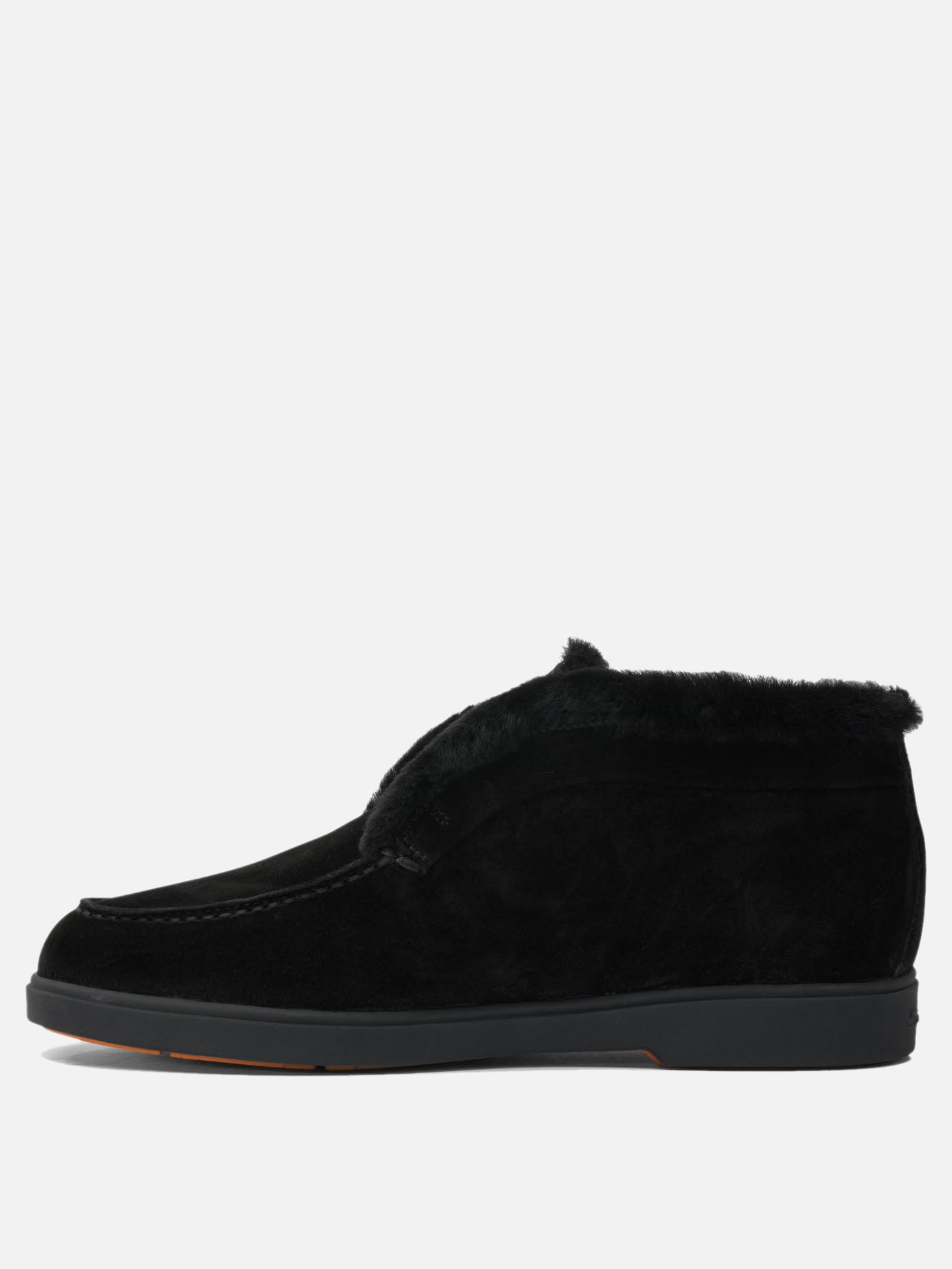 Pull-on boots 100% suede - 100% rubber  Black - Santoni Women | PDP | VIETTI Online Store | Zoom-Modal_3
