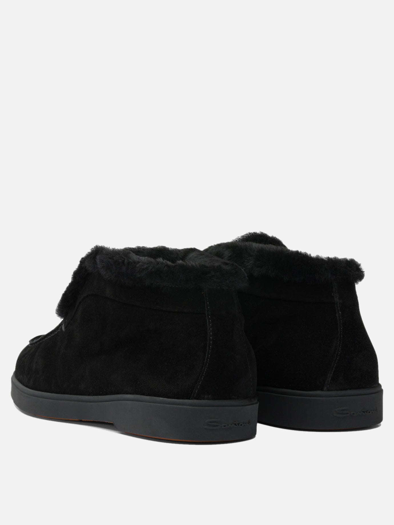 Pull-on boots 100% suede - 100% rubber  Black - Santoni Women | PDP | VIETTI Online Store | Zoom-Modal_4
