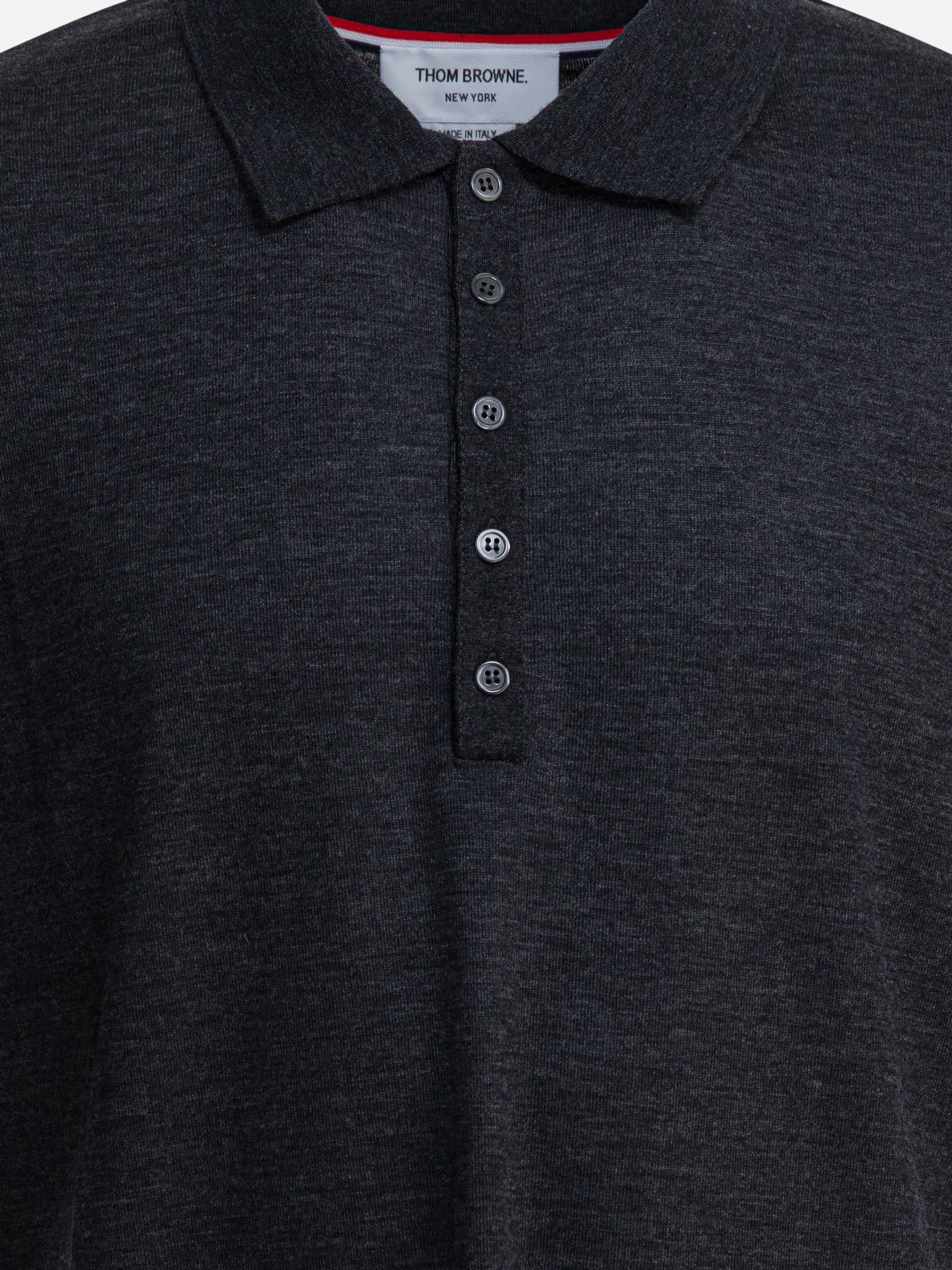 Polo shirts with buttons Logo  Grey - Thom Browne Men | PDP | VIETTI Online Store | Zoom-Modal_3
