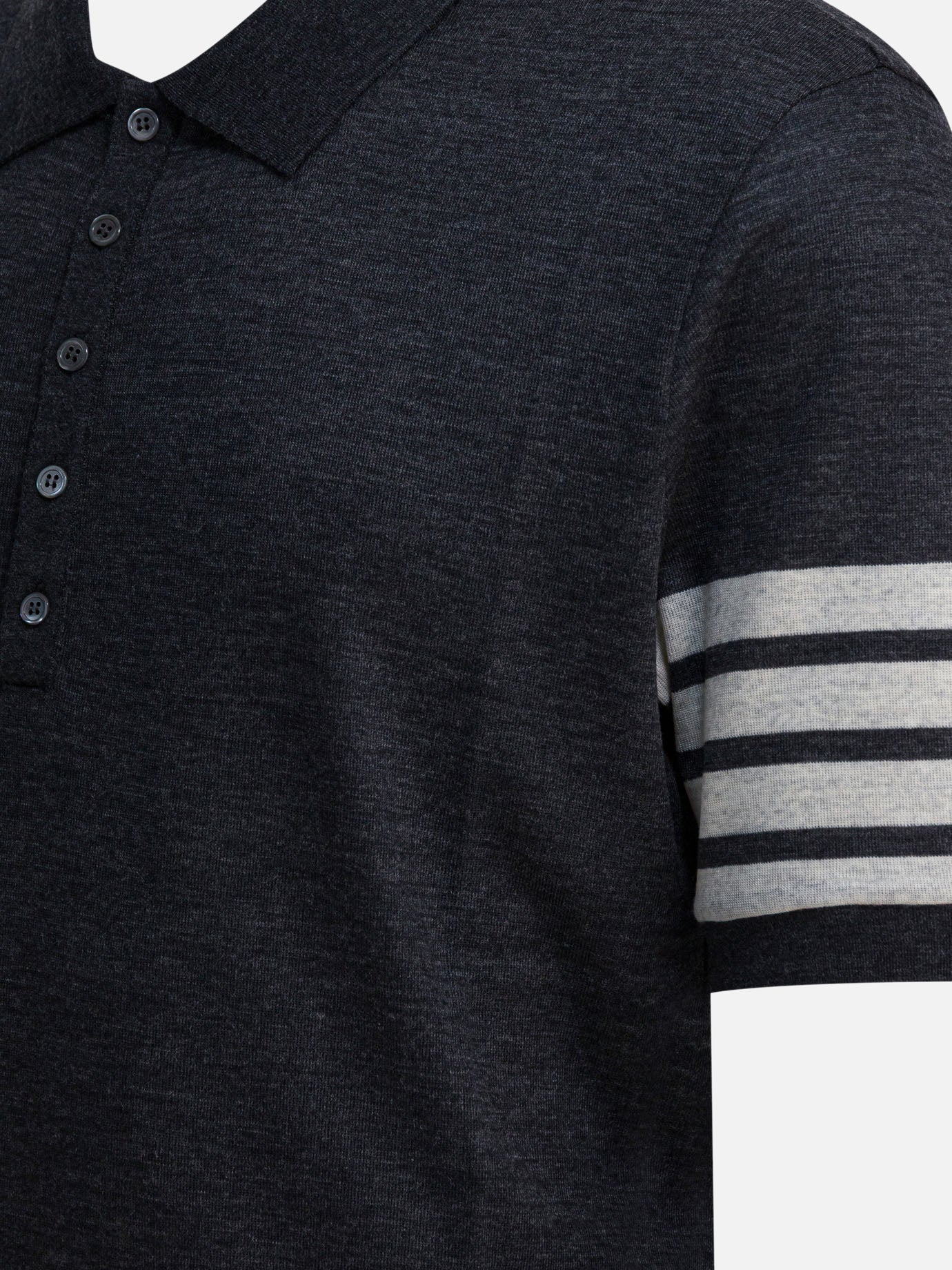 Polo shirts with buttons Logo  Grey - Thom Browne Men | PDP | VIETTI Online Store | thumbnail_4