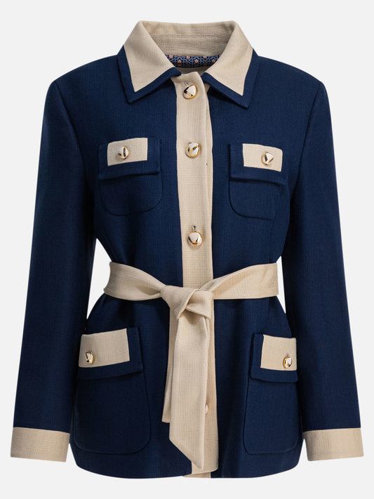 Short coats Solid colour  Blue - Valentino Women | PDP | VIETTI Online Store 
