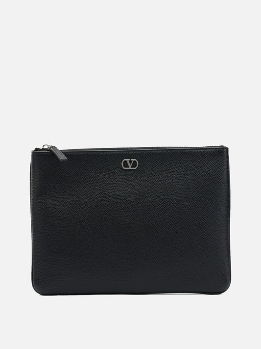 Pouch 100% leather  Black - Valentino Garavani Men | PLP | VIETTI Online Store 
