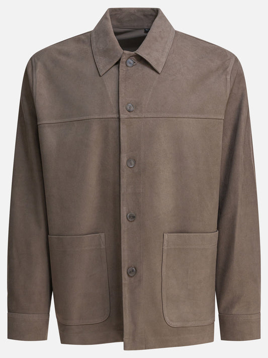 Leather jackets Solid colour  Grey - Vince Men | PLP | VIETTI Online Store 
